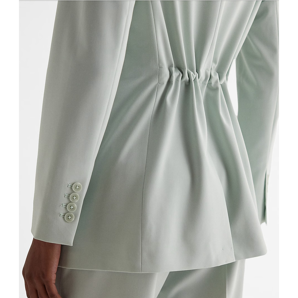 NEW EXPRESS ICED AQUA DOUBLE BREASTED CINCHED BOYFRIEND BLAZER JACKET SIZE LARGE - Picture 5 of 8